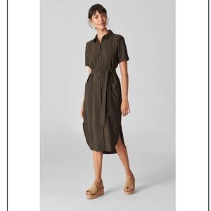 Whistles Army Green Wrap Dress